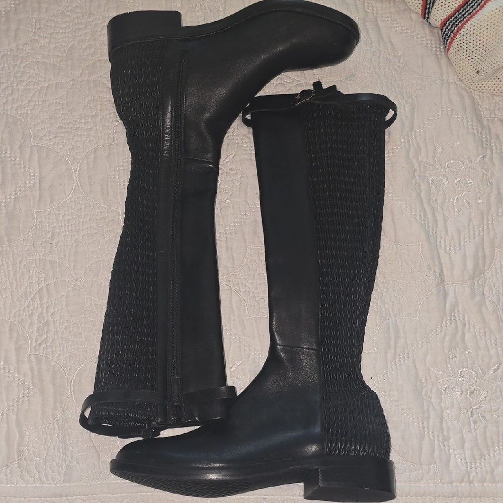 Elegant Black Leather Cole Haan Knee-High Boots Never Used